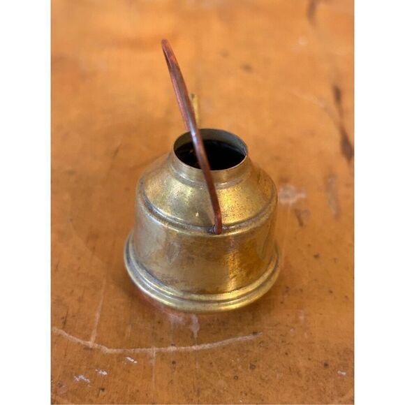 ANTIQUE HANDMADE SOLDERED MINI COPPER BRASS KETTLE 2.25" HOLLAND - Picture 4 of 7